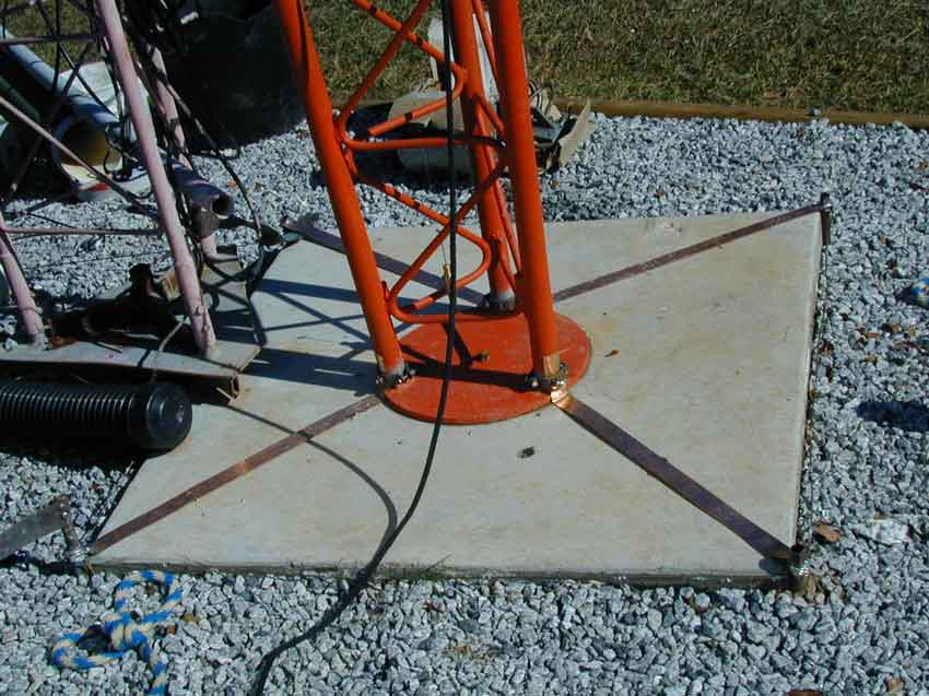 Tower base grounding