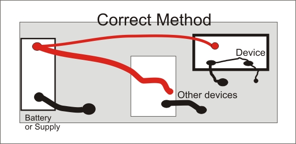 correct battery connection ground loop